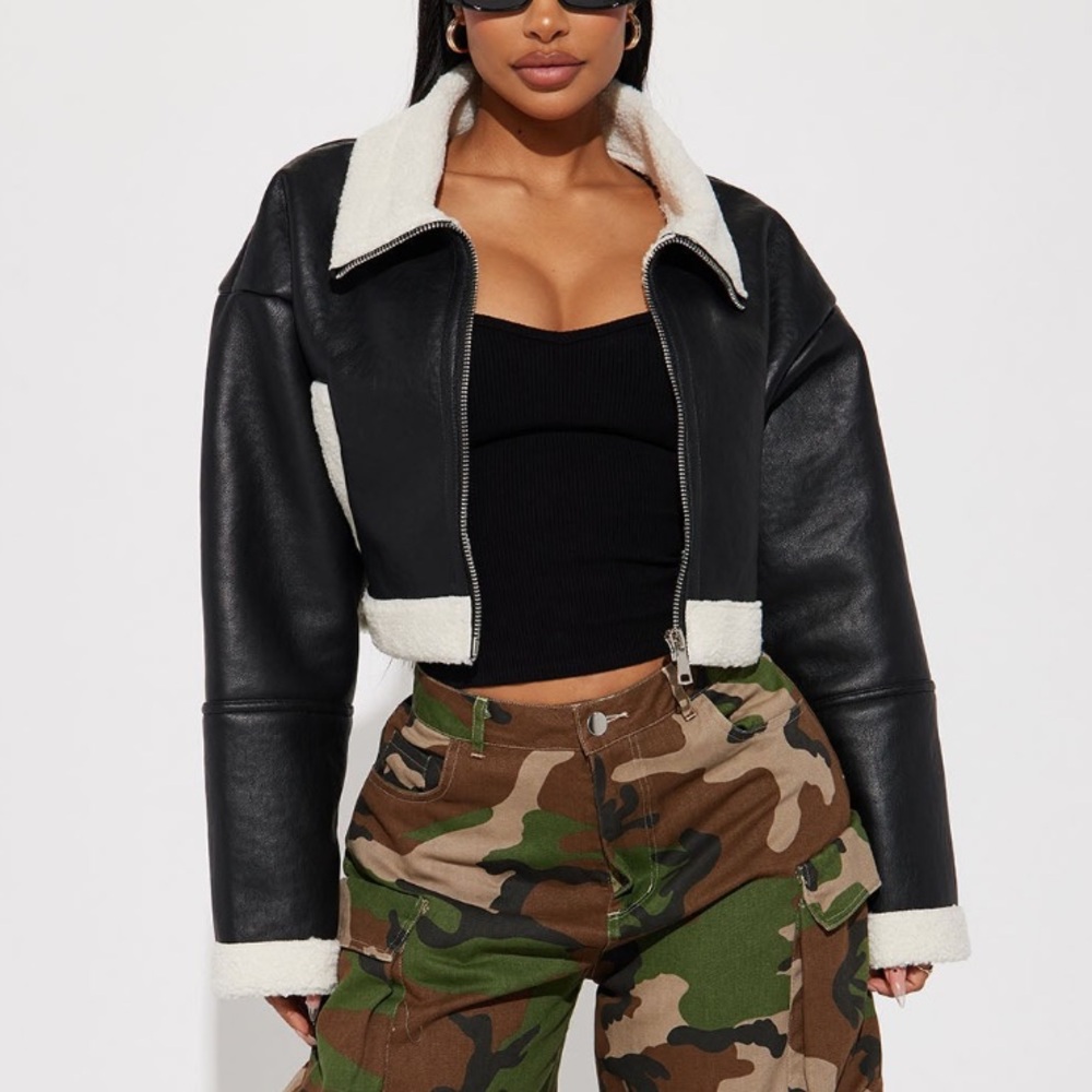 Faux Leather Black Jacket